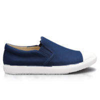 Casual navy blue canvas slip ons Comfortable navy blue canvas slip on sneakers with a png