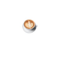 Cappuccino with latte art and cinnamon powder dusting in motion Food and culinary concept png