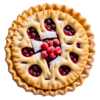 Raspberry linzer tart with buttery crust raspberry jam filling lattice top dusted with powdered sugar png