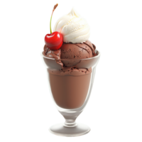 Chocolate ice cream sundae with scoops of rich chocolate ice cream hot fudge sauce whipped png