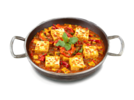 Kadai Paneer with paneer and bell peppers in a spiced gravy served on a transparent png