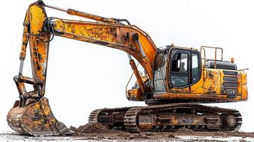 Land vehicle excavator isolated with solid background or no background image photo