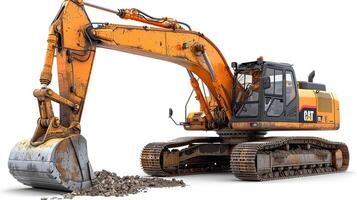 Land vehicle excavator isolated with solid background or no background image photo