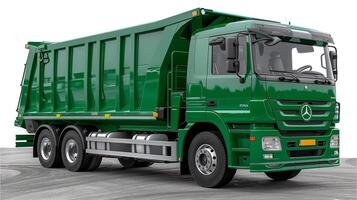 Garbage truck isolated with solid background or no background image photo