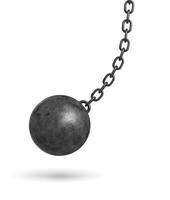 3D Rendering of a Swinging Wrecking Ball Dynamic Destruction and Industrial Demolition photo