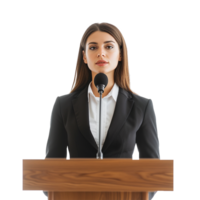 Businessman in microphone isolated on transparent background png