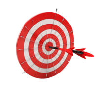 3d dart hitting on target isolated on transparent background png