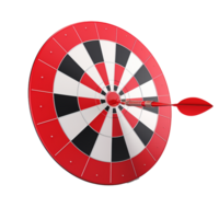 3d dart hitting on target isolated on transparent background png