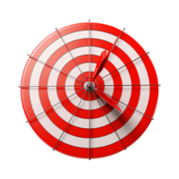 3d dart hitting on target isolated on transparent background png