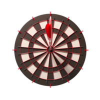 3d dart hitting on target isolated on transparent background png