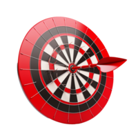 3d dart hitting on target isolated on transparent background png