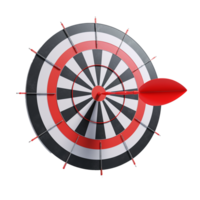 3d dart hitting on target isolated on transparent background png