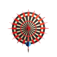 3d dart hitting on target isolated on transparent background png
