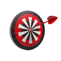 3d dart hitting on target isolated on transparent background png