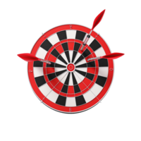 3d dart hitting on target isolated on transparent background png
