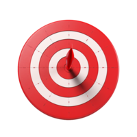 3d dart hitting on target isolated on transparent background png