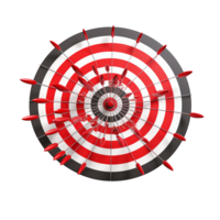 3d dart hitting on target isolated on transparent background png