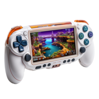 3d handheld game console portable isolated on transparent background png