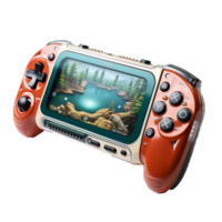 3d handheld game console portable isolated on transparent background png