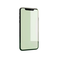 3d blank phone screen isolated on transparent background png