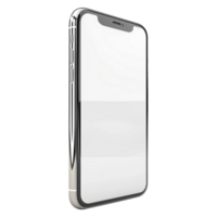 3d blank phone screen isolated on transparent background png