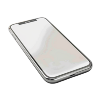 3d blank phone screen isolated on transparent background png