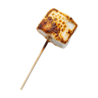 Toasted marshmallow on a stick isolated on transparent background png