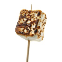 Toasted marshmallow on a stick isolated on transparent background png