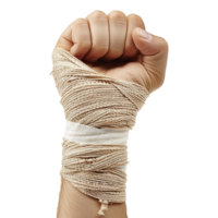 Broken hand warp with elastic bandage isolated on transparent background png