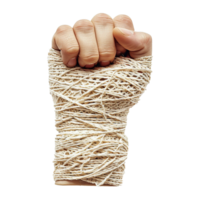 Broken hand warp with elastic bandage isolated on transparent background png