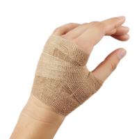 Broken hand warp with elastic bandage isolated on transparent background png