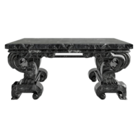 Chinese stone black dining table isolated on transparent background png