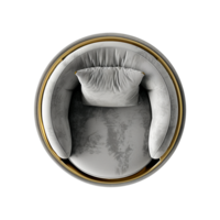 Top view bubble Sofa isolated on transparent background png
