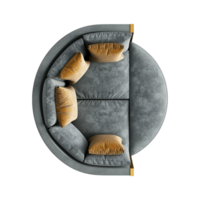 Top view bubble Sofa isolated on transparent background png