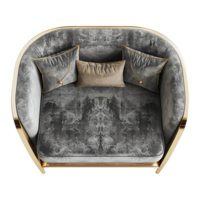 Top view bubble Sofa isolated on transparent background png