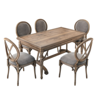 Wooden luxury dining table isolated on transparent background png