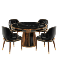 Wooden luxury dining table isolated on transparent background png