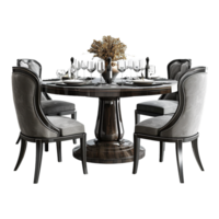 Wooden luxury dining table isolated on transparent background png