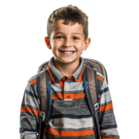 un chico sonriente como él sonrisas con un mochila aislado en transparente antecedentes png