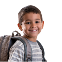 un chico sonriente como él sonrisas con un mochila aislado en transparente antecedentes png