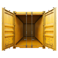 Cargo container with open view isolated on transparent background png
