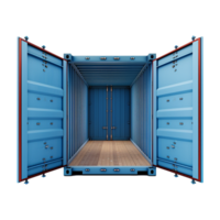 Cargo container with open view isolated on transparent background png