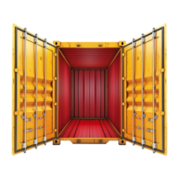 Cargo container with open view isolated on transparent background png
