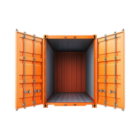 Cargo container with open view isolated on transparent background png