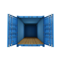Cargo container with open view isolated on transparent background png