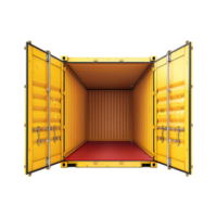 Cargo container with open view isolated on transparent background png