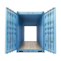 Cargo container with open view isolated on transparent background png