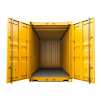 Cargo container with open view isolated on transparent background png
