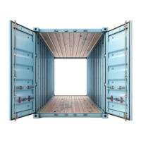 Cargo container with open view isolated on transparent background png