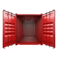 Cargo container with open view isolated on transparent background png